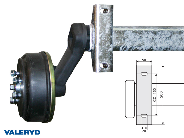 Axel Knott 1350kg 200x50/1400/1850/5x112 - inkl. frakt