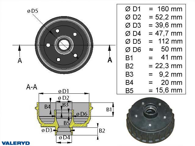 Bromstrumma 160x35 5x112 AL-KO  tum-lager