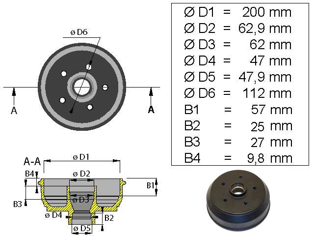 Bromstrumma 200x50 5x112 Bpw/Peitz S2005-5 mm-lager