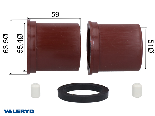 Påskjutsbussningsats 51x55,4x59 Knott KF27A, KF30C, KRV30B, KRV30A/B