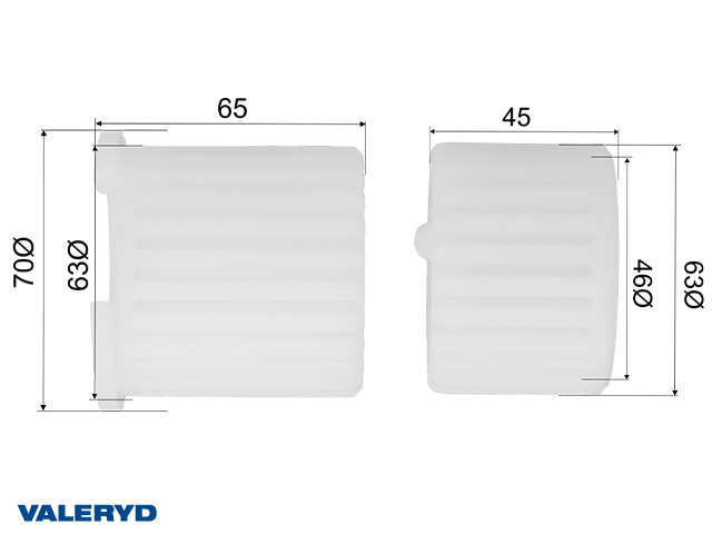 Påskjutsbussningsats 46x63x65/45 BPW/Peitz ZAF PAV/SR 1,3-2,0