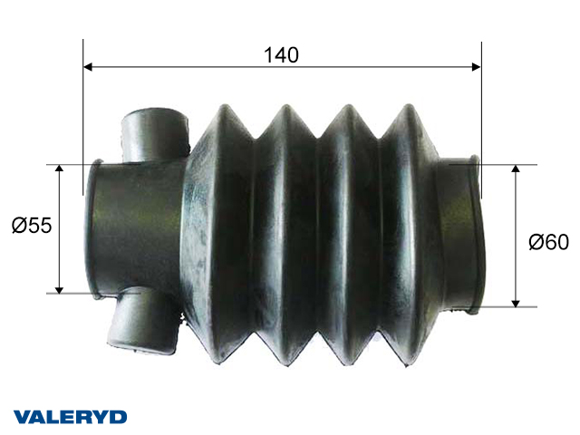 Gummibälg Universal 55/60 L=140; AL-KO / KNOTT / SCHLEGL