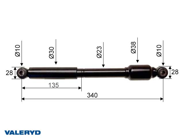 Påskjutsdämpare passar till AL-KO 160SR Ausf. B / 200SR Ausf. B / 250S / 2,0VB; CC=340