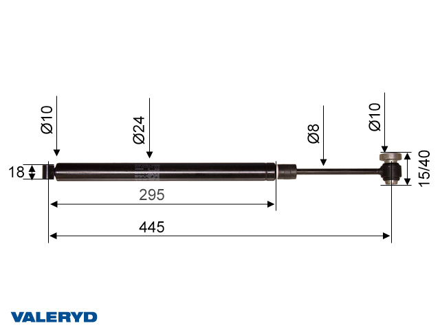Påskjutsdämpare GSM R2/L CC=445