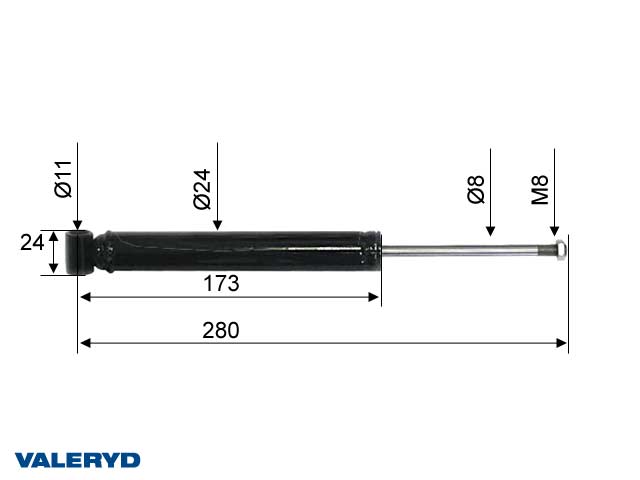 Påskjutsdämpare passar till Westfalia WAE 1202 Tidigt utförande CC=280