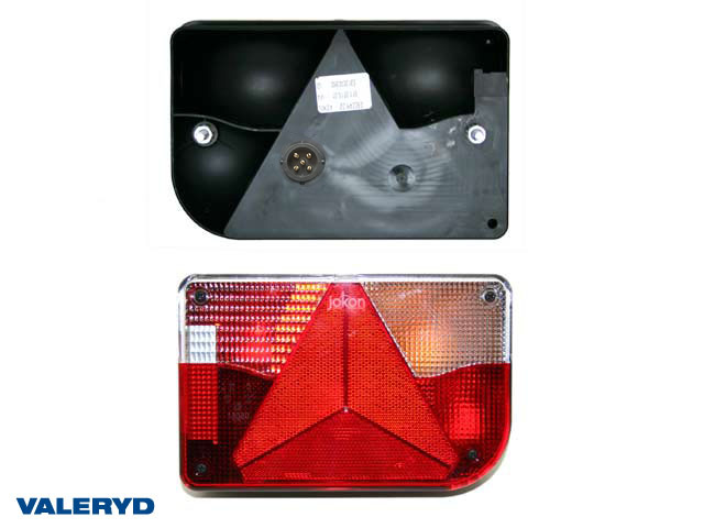 Baklampa Jokon Hö 200x130x56 reflex och skyltbelysning. Bajonettanslutning 5-pol.