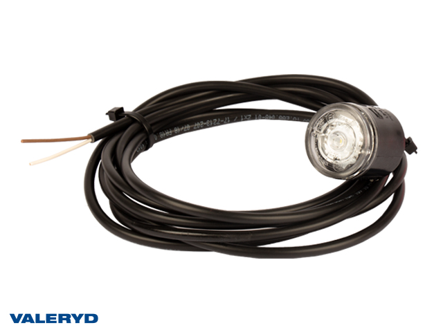 LED Positionsljus Aspöck Monopoint II Ø38x54mm vit 12/24V med 3,50m lednings kabel