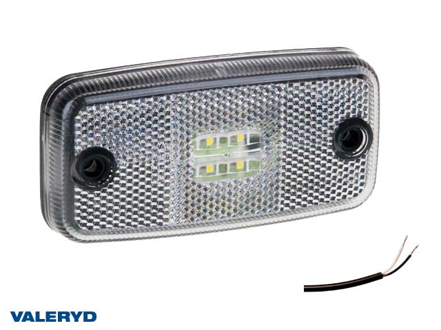 LED Positionsljus Valeryd 110x54x16 vit 12-30V med reflex inkl. 450 mm kabel