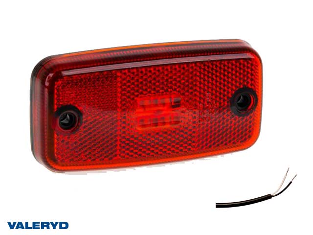 LED Positionsljus Valeryd 110x54x16 röd 12-30V med reflex inkl. 450 mm kabel