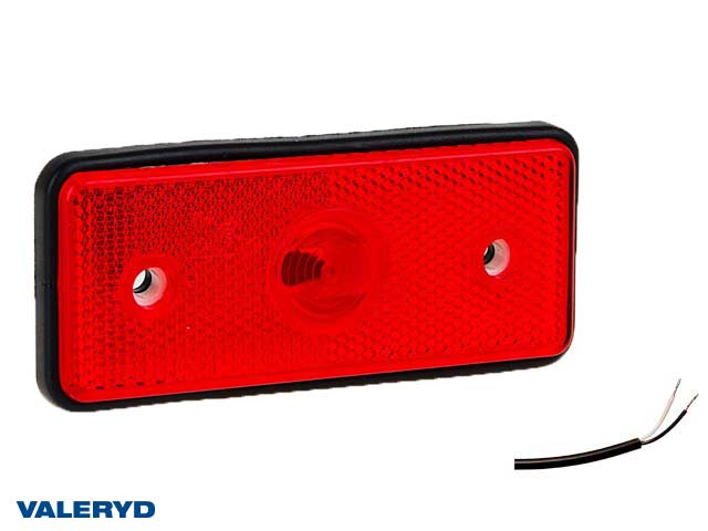 LED Positionsljus Valeryd 110x45x17,5 röd 12-30V med reflex inkl. 450 mm kabel