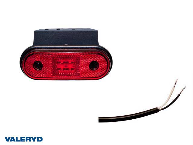 LED Positionsljus Valeryd 120x67x18 röd 12-30V med reflex inkl.450 mm kabel