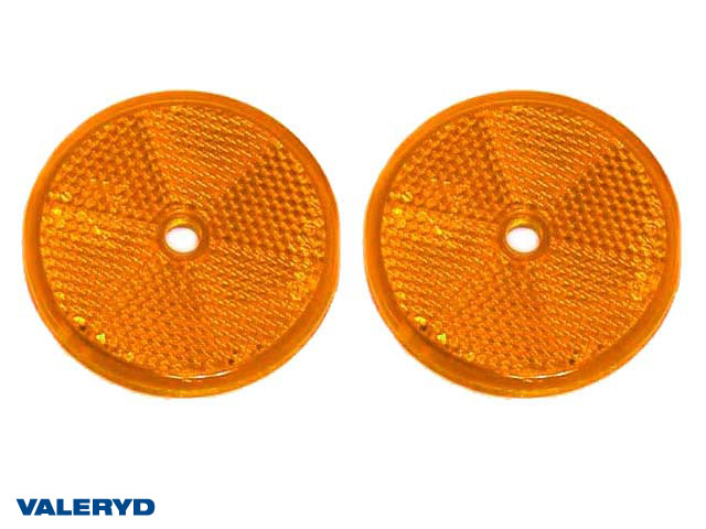 Rund reflex 60 mm gul skruvhål (2-pack)