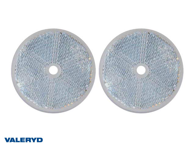 Rund reflex 60 mm vit skruvhål (2-pack)