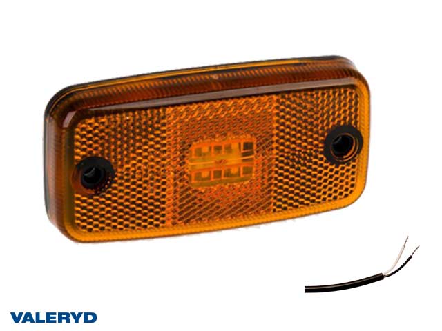 LED Sidomarkeringslykta Valeryd 110x54x16 gul 12-30V med reflex inkl. 450 mm kabel