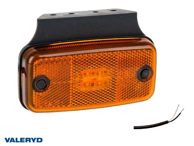 LED Sidomarkeringslykta Valeryd 110x54x16 gul 12-30V med reflex inkl. 450 mm kabel