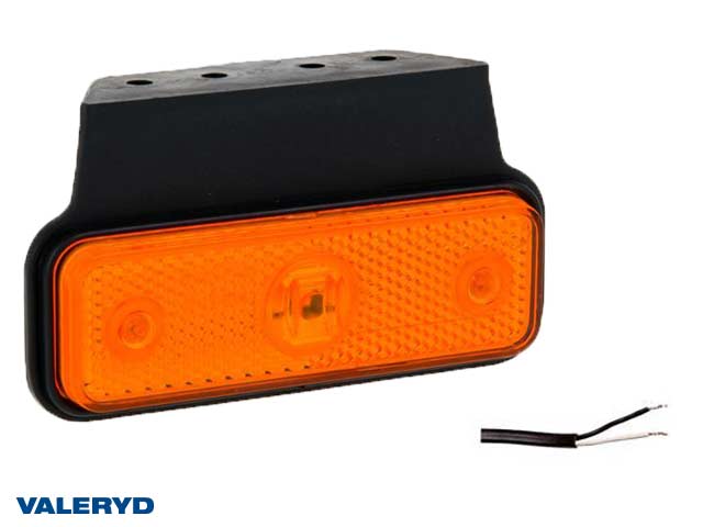 LED Sidomarkeringslykta Valeryd 118x60x30 gul 12-30V med reflex inkl. 450 mm kabel