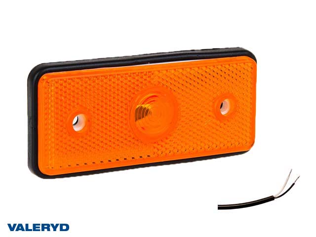LED Sidomarkeringslykta Valeryd 110x45x17,5 gul 12-30V med reflex inkl. 450 mm kabel