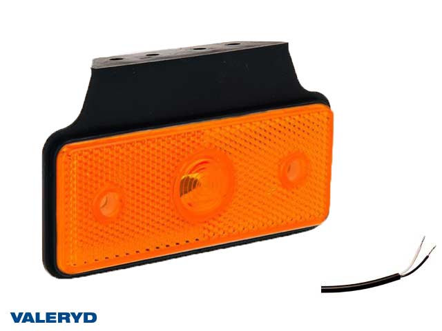 LED Sidomarkeringslykta Valeryd 118x72x30 gul 12-30V med reflex inkl. 450 mm kabel