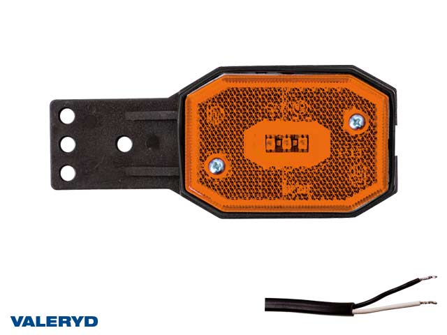 LED Sidomarkeringslykta Valeryd 113x42x34 gul med fäste 12-30V inkl. 450mm kabel