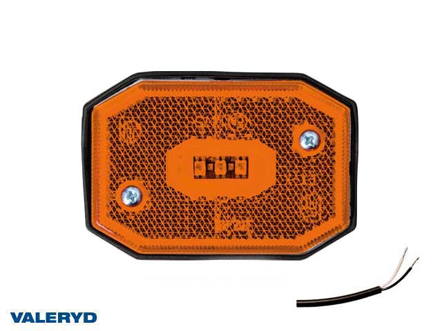 LED Sidomarkeringslykta Valeryd 65x42x30 gul 12-30V inkl. 450 mm kabel