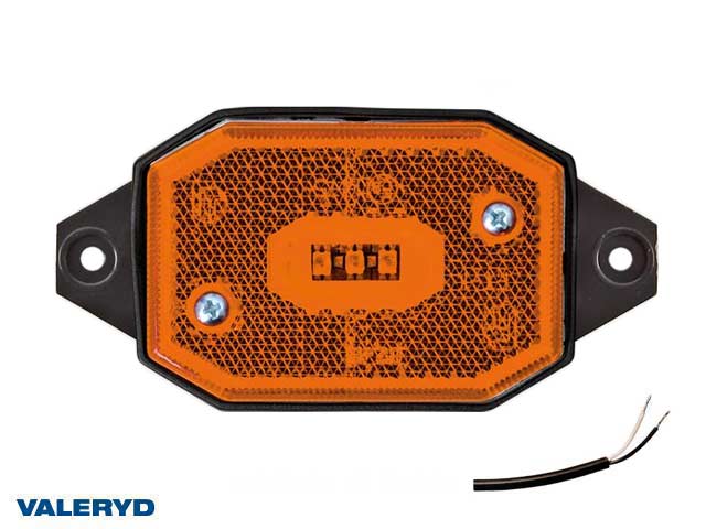 LED Sidomarkeringslykta Valeryd 65x42x30 gul med fäste CC=86mm, inkl. 450 mm kabel