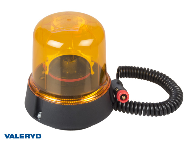 LED Roterande varningsljus 12/24V Kabel 2m med koppling för cigarettuttag. Magnetfäste