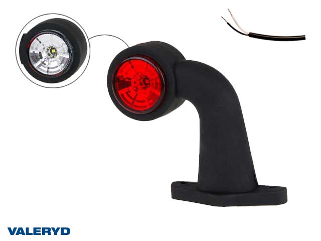 LED Breddmarkeringslykta Valeryd 130x150x45 vit/röd 12-30V inkl. 400 mm kabel höger