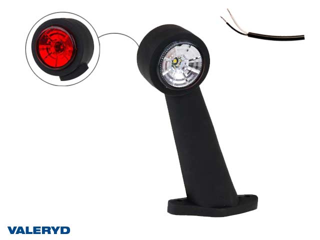 LED Breddmarkeringslykta Valeryd 175x150x45 vit/röd 12-30V inkl. 400 mm kabel, vänster