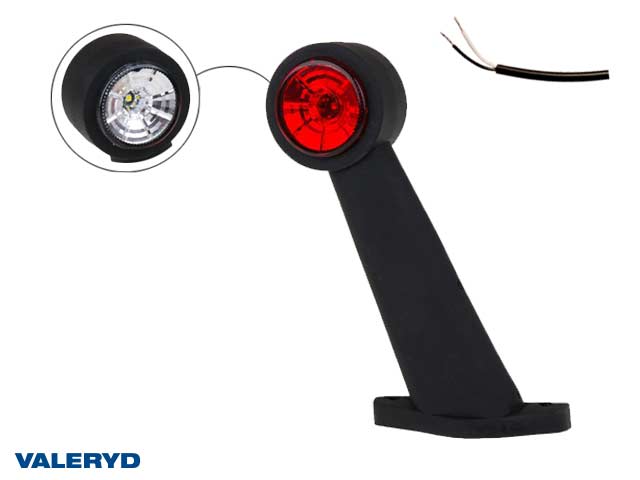 LED Breddmarkeringslykta Valeryd 175x150x45 vit/röd 12-30V inkl. 400 mm kabel, höger