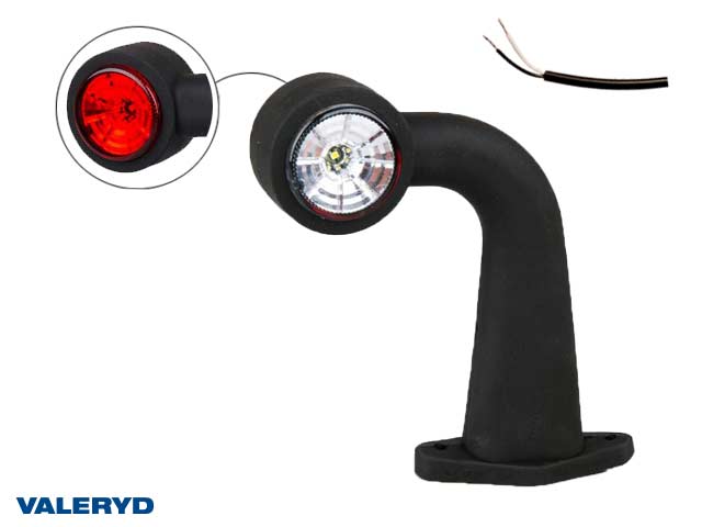 LED Breddmarkeringslykta Valeryd 175x170x45 vit/röd 12-30V inkl. 400 mm kabel, vänster