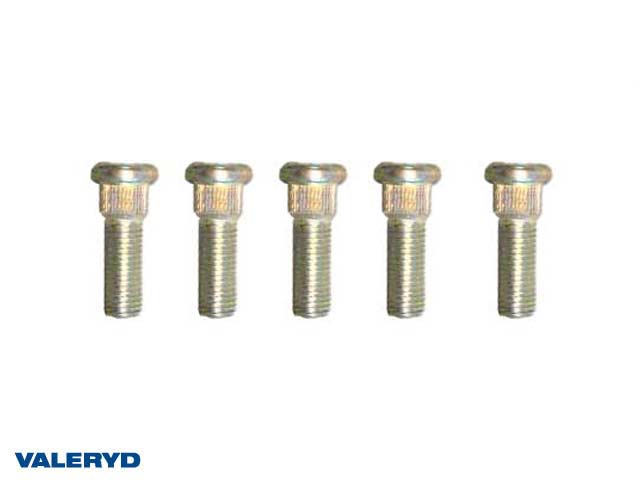 Hjulbult M12x1,5 till Peitz/Avonride. Splines Ø14,5x8mm. Gänglängd 27mm. Totallängd 43mm (5-pack)