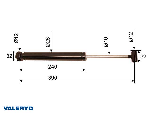 Påskjutsdämpare passar till BPW A 1510 / AK 2008 CC=390