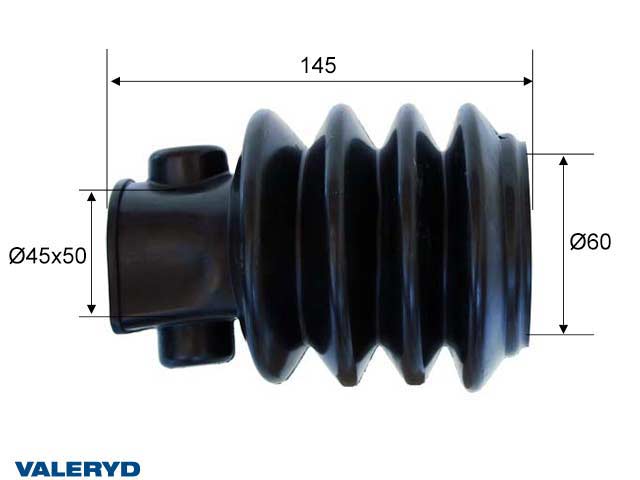 Gummibälg passar till BPW ZAF 1,0/1,5/2,0/2,8-2/3,0-3; 60x(50x40) L=140