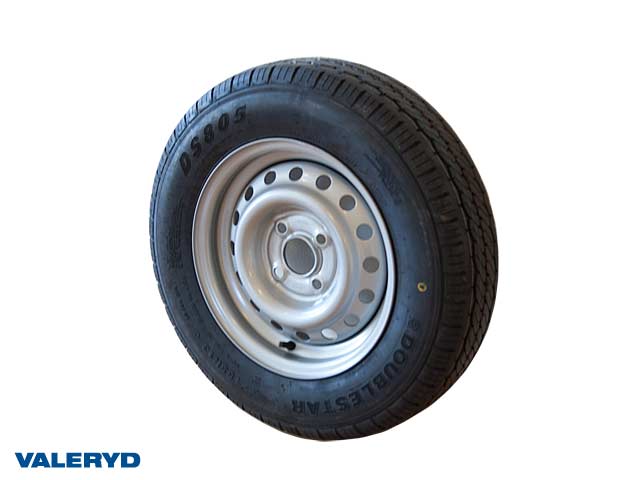 Hjul 155R13C Fälg 4.5x13 Bultcirkel 4x100 Centrumhål 57mm Offset +30 Silver Max last 515kg