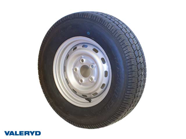 Hjul 165/80R13 Fälg 5x13 Bultcirkel 5x112 Centrumhål 67mm Offset +30 Silver Max 535 kg