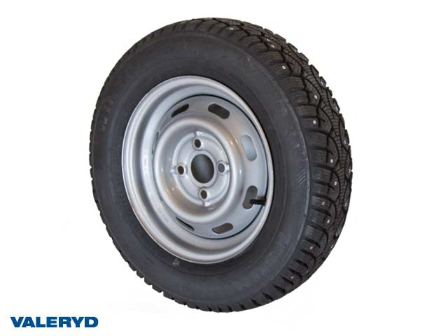 Hjul Hö dubb 155/80R13 Fälg 4.0x13 Bultcirkel 4x100 Centrumhål 57mm Offset +30 Silver; Max 480 kg