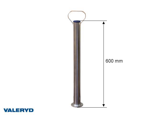 Stödben Ø48mm. 600mm med fotplatta och handtag
