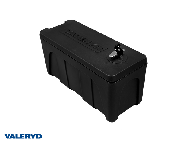 Förvaringslåda Plast Gångjärn kortsida och lås 25 kg 520x230x265mm , svart